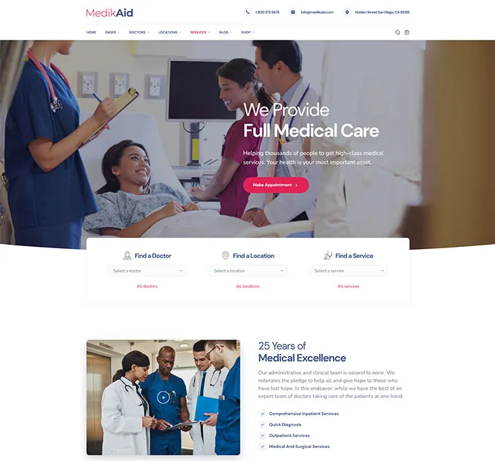 MedikAid medical and healthcare WordPress theme