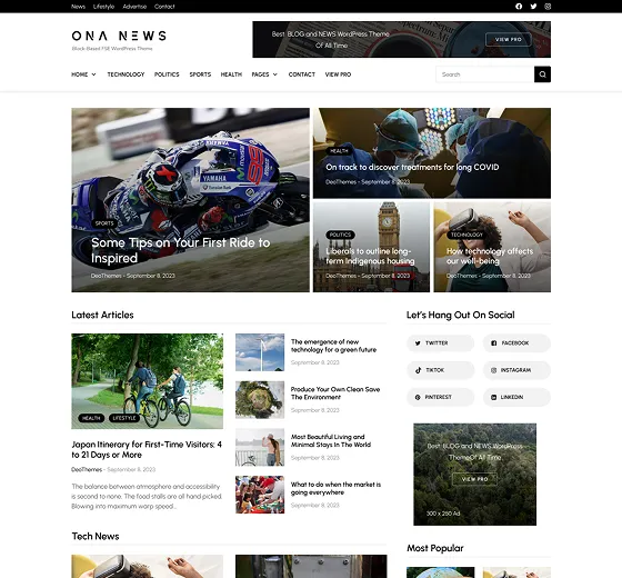 Ona full site editing WordPress theme
