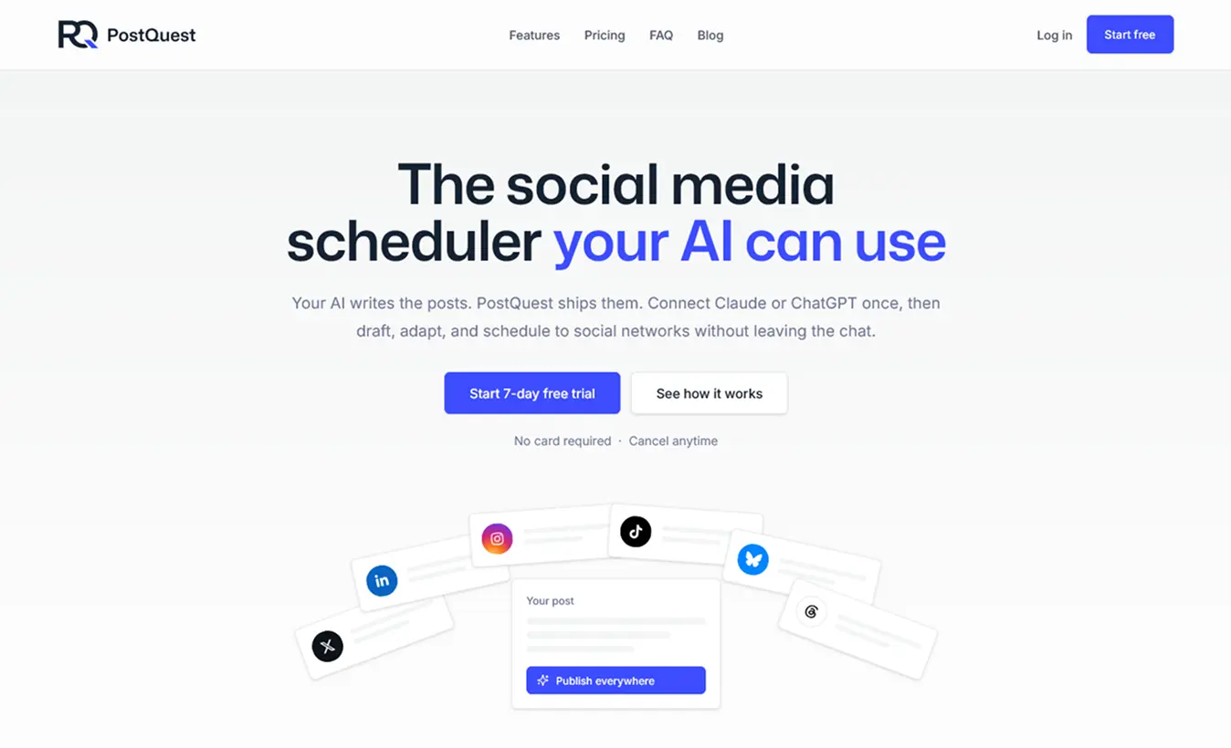 PostQuest - social media scheduler with MCP and AI integration
